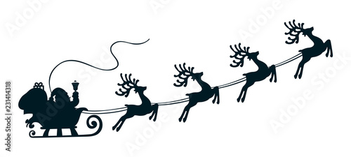 Santa Claus flyin on Christmas sleigh – vector