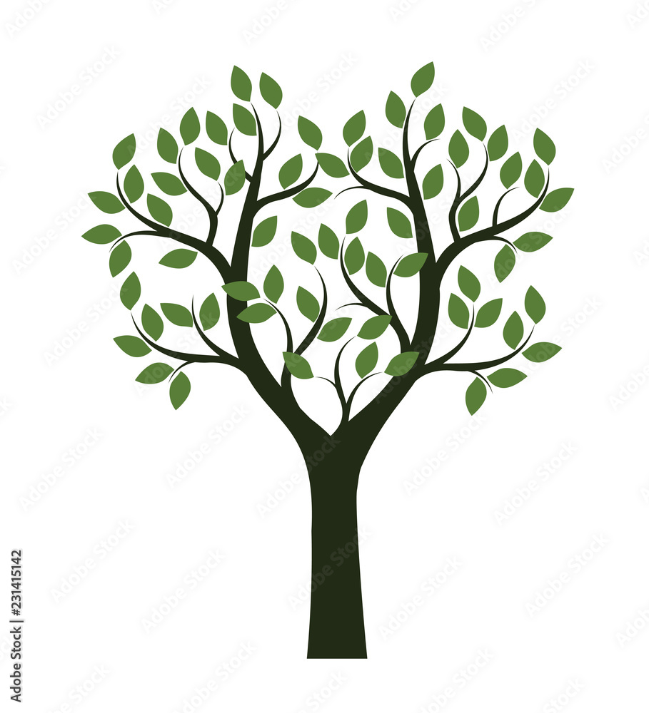 Green shape of Tree. Vector Illustration. Green shape of Tree. Vector Illustration.