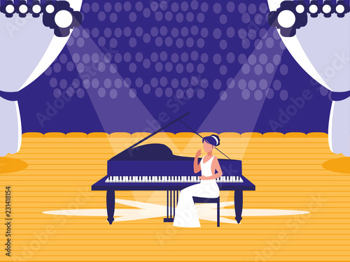 stage with pianist show