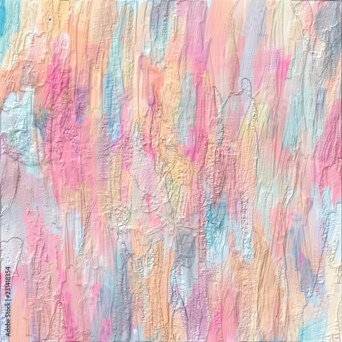 Digital imitation of abstract oil paint in pastel colors: beige, blue. pink
