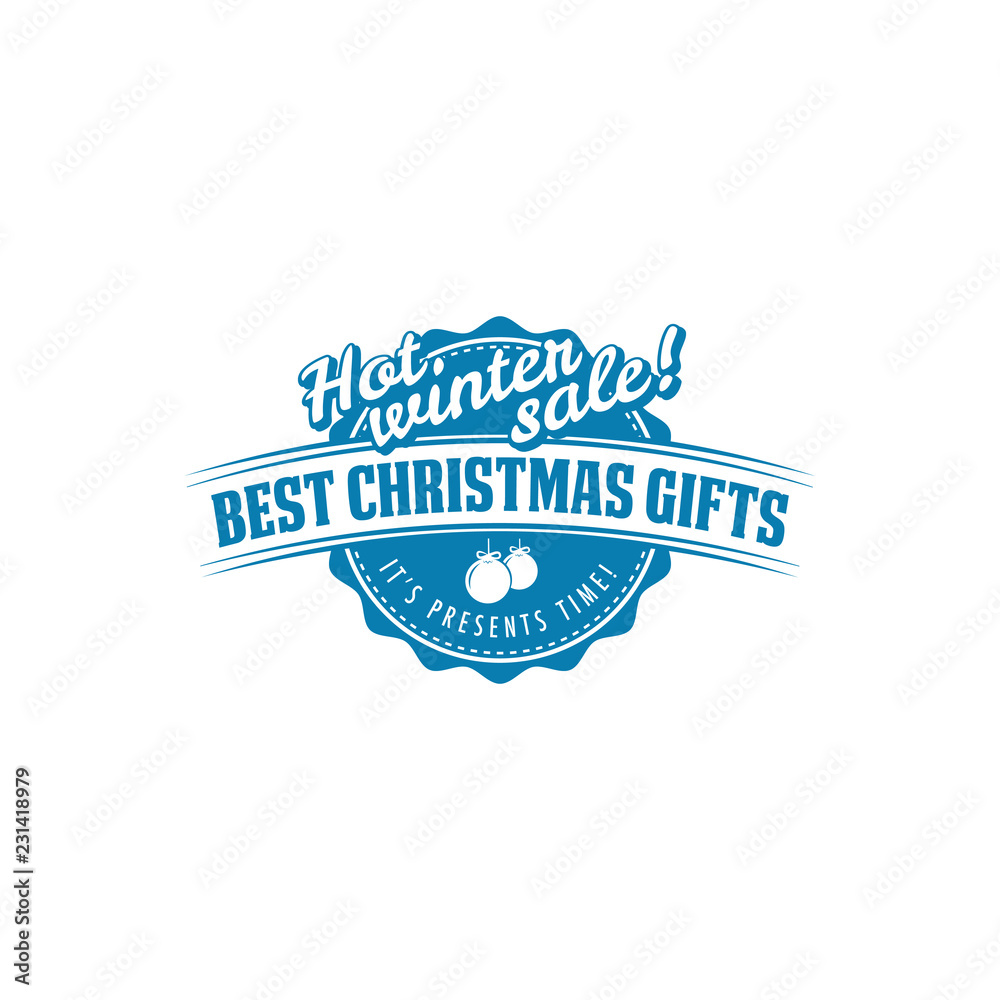 Obraz premium Christmas flat label template