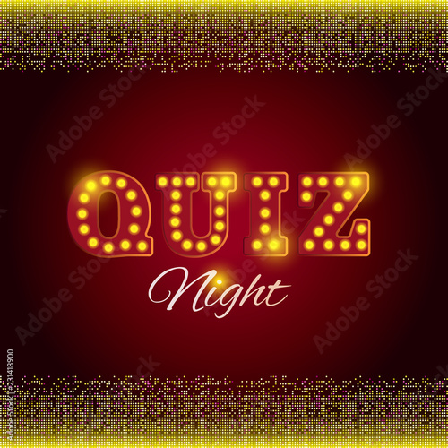Trivia game or quiz show background with light bulbs
