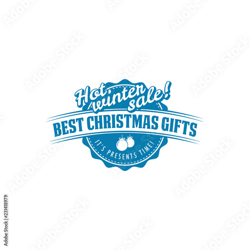 Christmas flat label template 