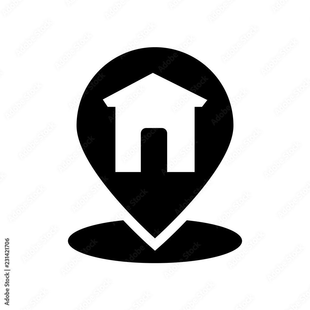 Home Location icon. Trendy Home Location logo concept on white