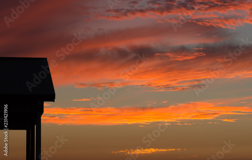 sunset neat a shack