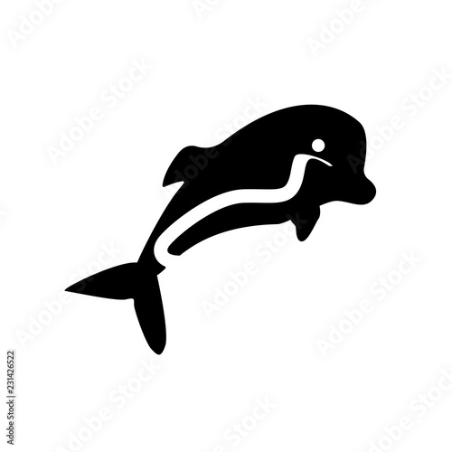 Dolphin on water waves icon. Trendy Dolphin on water waves logo concept on white background from Summer collection