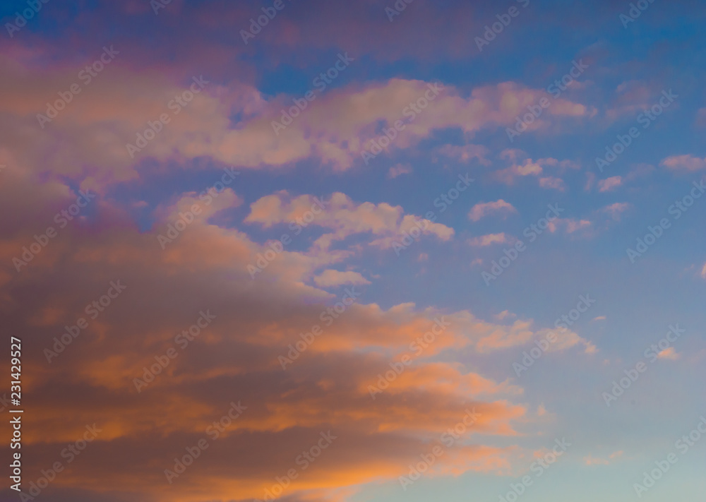 cloud illuminated by the setting sun