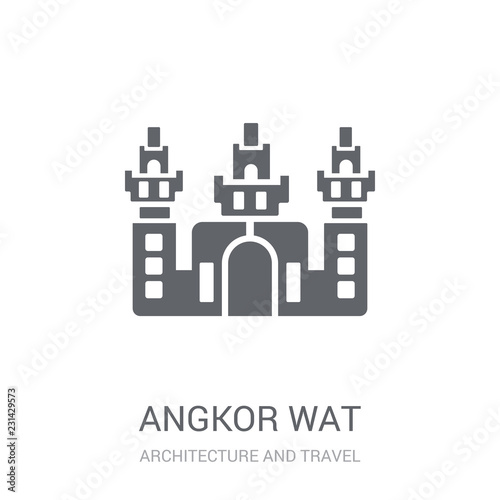 Angkor wat icon. Trendy Angkor wat logo concept on white background from Architecture and Travel collection