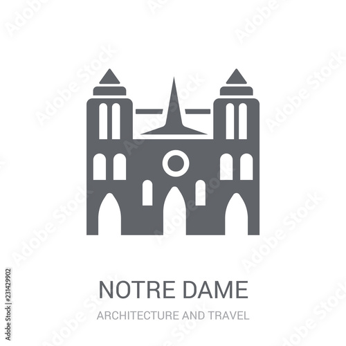 Notre dame icon. Trendy Notre dame logo concept on white background from Architecture and Travel collection