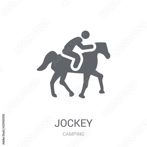 Jockey icon. Trendy Jockey logo concept on white background from camping collection