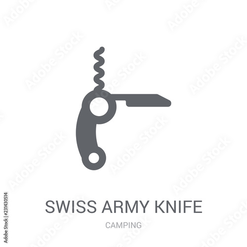 Swiss army knife icon. Trendy Swiss army knife logo concept on white background from camping collection