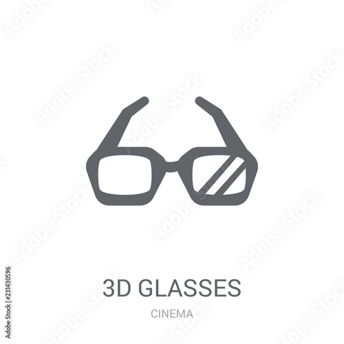 3d glasses icon. Trendy 3d glasses logo concept on white background from Cinema collection