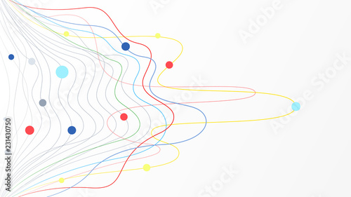 colorful line wave elements vector background