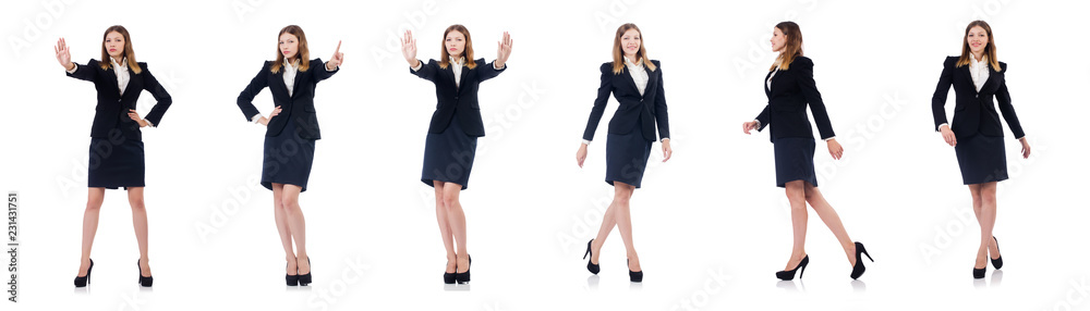 Businesswoman in business concept isolated on white Businesswoman in business concept isolated on white