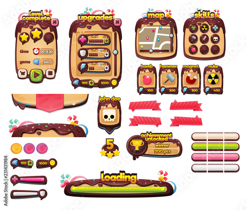Chocolate Candy Game GUI Pack