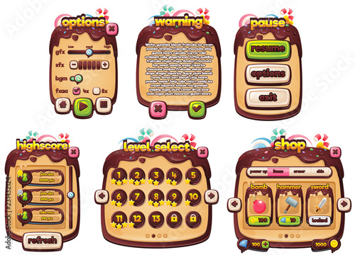 Chocolate Candy Game GUI Pack