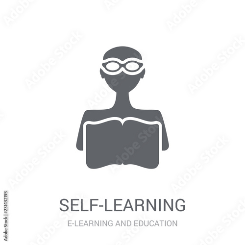 self-learning icon. Trendy self-learning logo concept on white background from E-learning and education collection