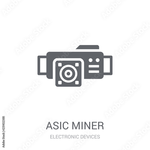 asic miner icon. Trendy asic miner logo concept on white background from Electronic Devices collection