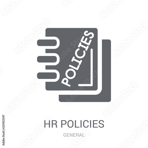hr policies icon. Trendy hr policies logo concept on white background from General collection