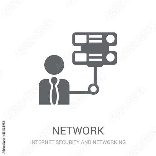 network adminstrator icon. Trendy network adminstrator logo concept on white background from Internet Security and Networking collection
