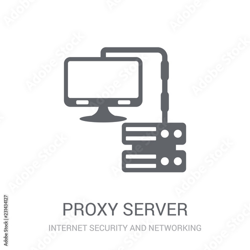 proxy server icon. Trendy proxy server logo concept on white background from Internet Security and Networking collection