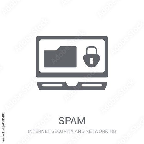 Spam icon. Trendy Spam logo concept on white background from Internet Security and Networking collection