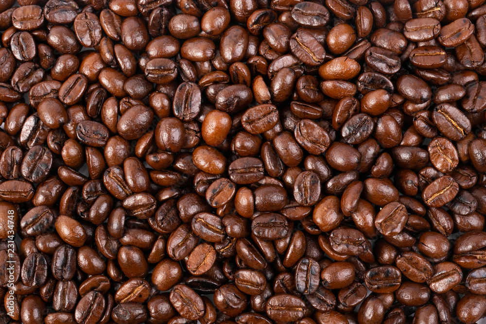 Roasted coffee beans background Roasted coffee beans background