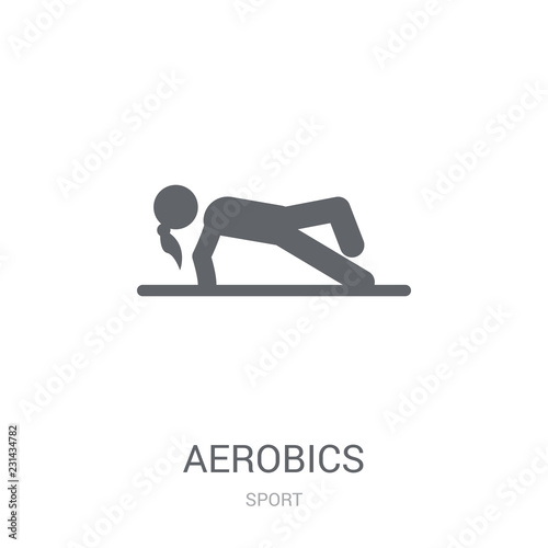 aerobics icon. Trendy aerobics logo concept on white background from Sport collection
