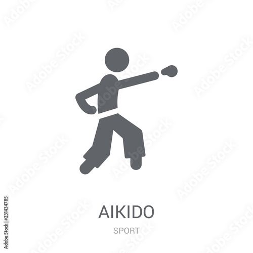 aikido icon. Trendy aikido logo concept on white background from Sport collection