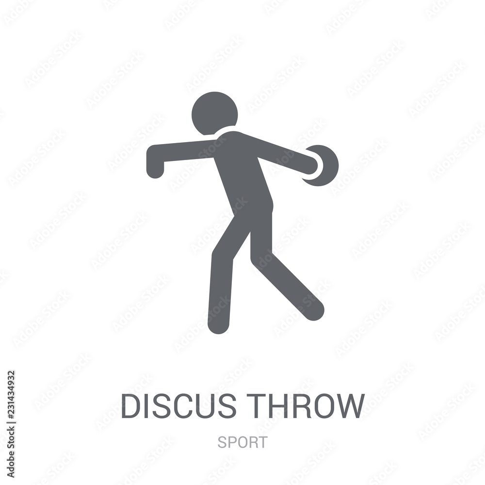 discus throw icon. Trendy discus throw logo concept on white background
