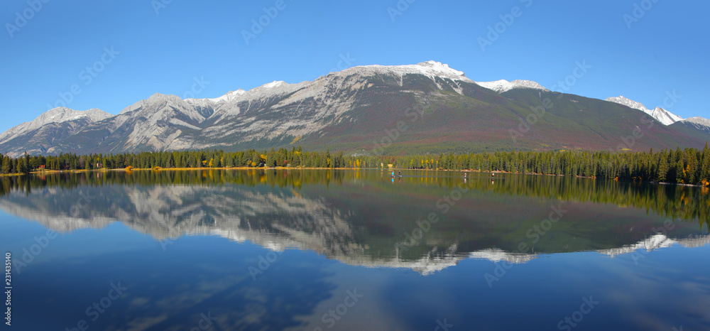 Beauvert lake landscape in Jasper national park