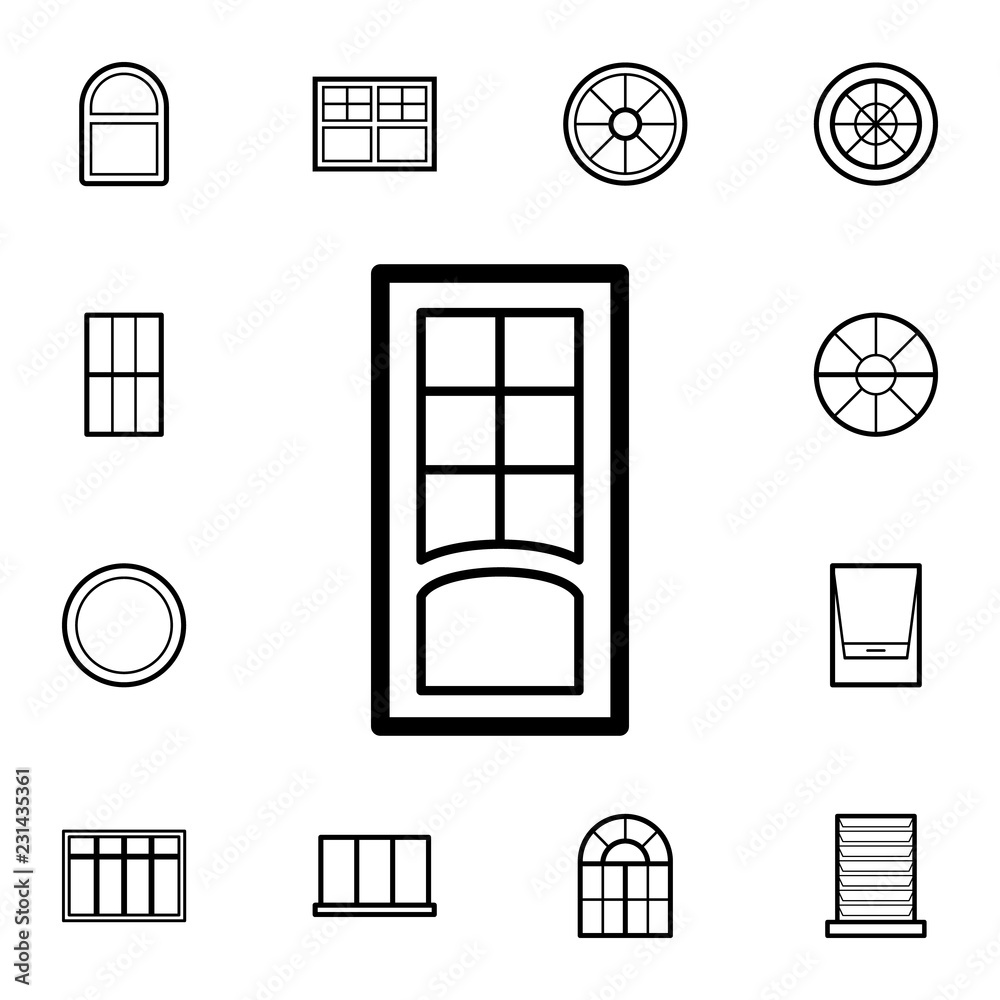 door in the windows icon. Detailed set of Doors, gates and windows ...