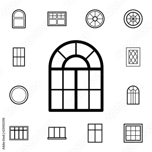 window with an arch icon. Detailed set of Doors, gates and windows icons. Premium quality graphic design icon. One of the collection icons for websites, web design, mobile app