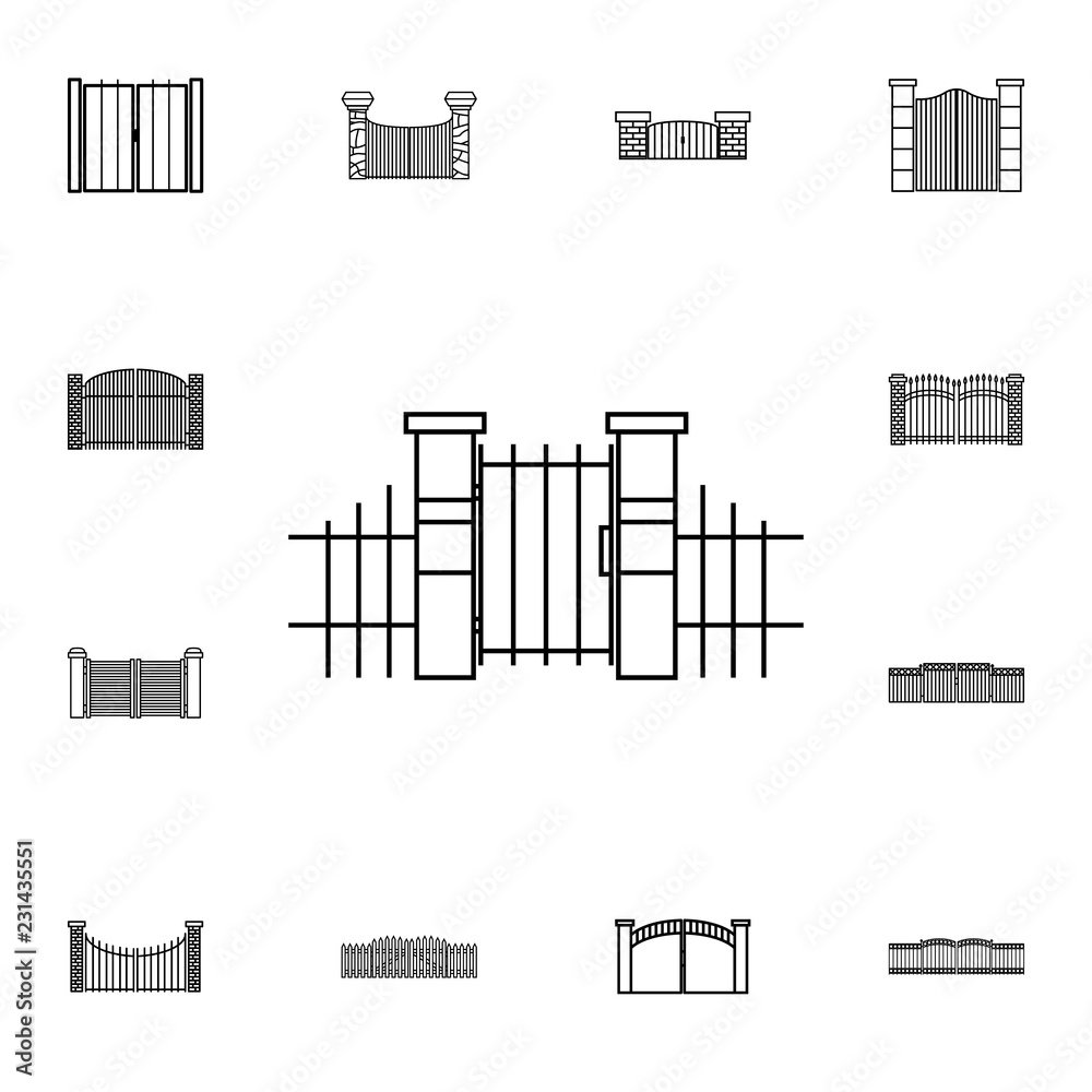Obraz premium gate of bars icon. Detailed set of Doors, gates and windows icons. Premium quality graphic design icon. One of the collection icons for websites, web design, mobile app