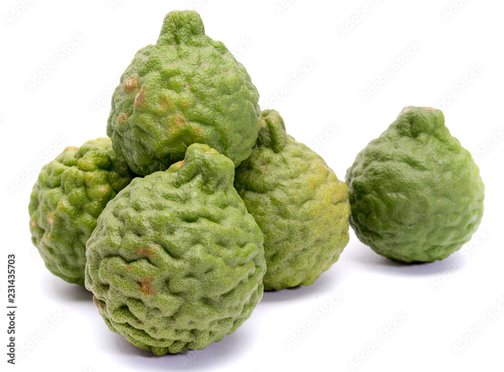 Bergamot fruit on a white background Bergamot fruit on a white background