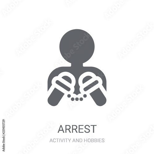 Arrest icon. Trendy Arrest logo concept on white background from Activity and Hobbies collection