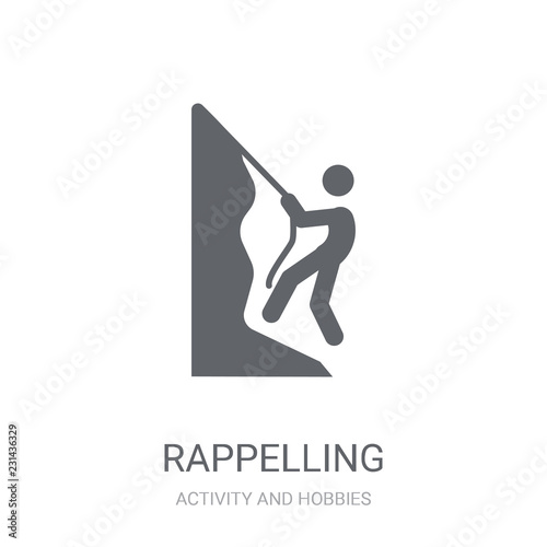 Rappelling icon. Trendy Rappelling logo concept on white background from Activity and Hobbies collection