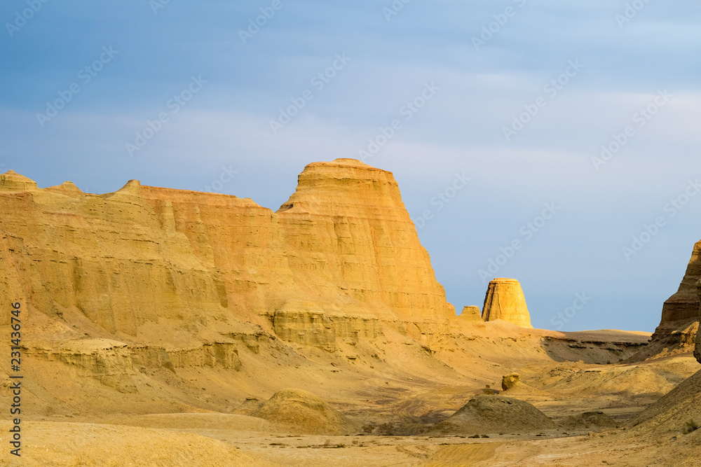 wind erosion landform closeup at dusk wind erosion landform closeup at dusk
