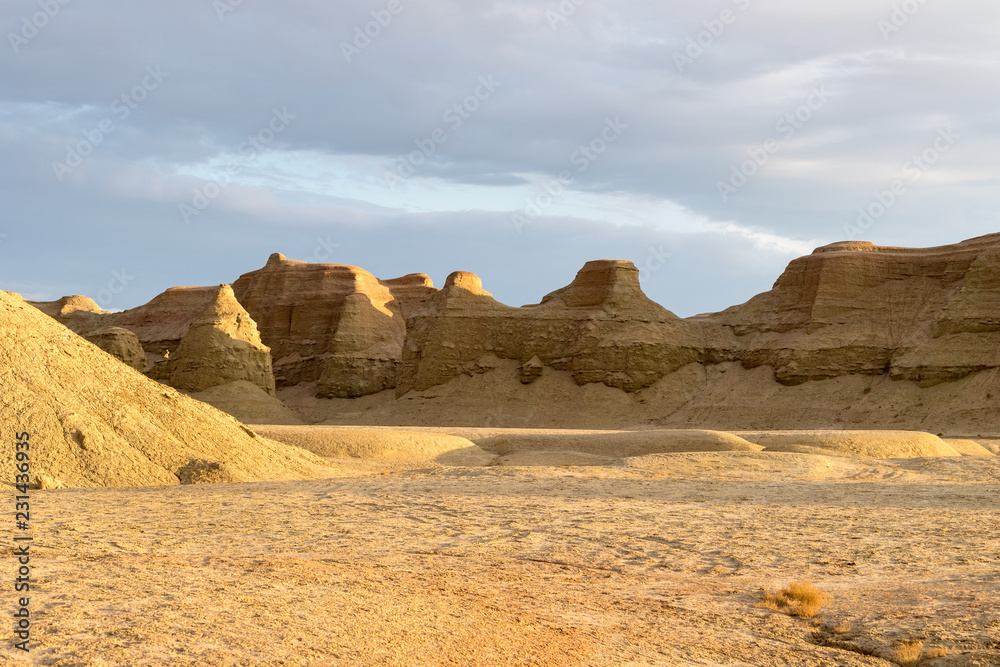 wind erosion landform landscape in sunset wind erosion landform landscape in sunset