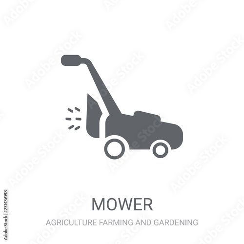 Mower icon. Trendy Mower logo concept on white background from Agriculture Farming and Gardening collection