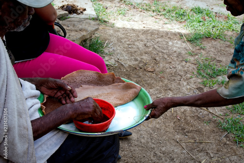 Food offering in rural Tigray, Ethiopia