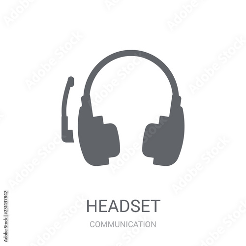 Headset icon. Trendy Headset logo concept on white background from Communication collection
