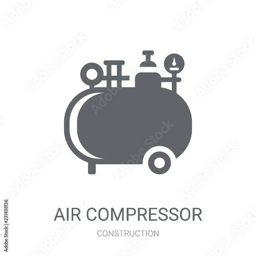 Air compressor icon. Trendy Air compressor logo concept on white background from Construction collection