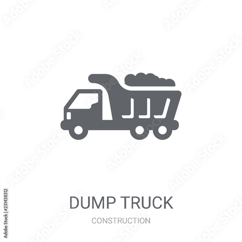 Dump truck icon. Trendy Dump truck logo concept on white background from Construction collection