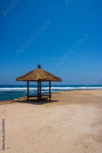 beautiful summer beach gazebo view