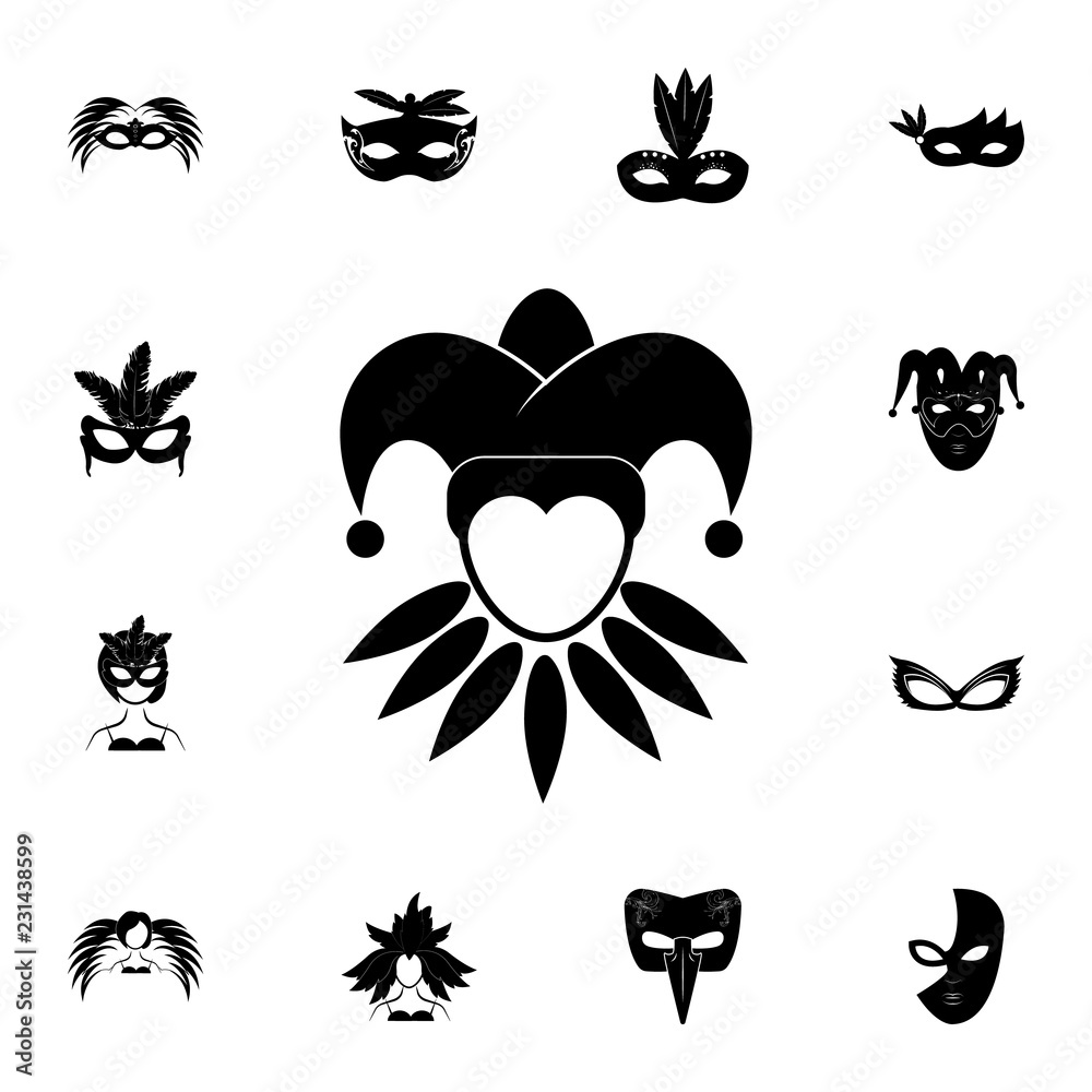 jester icon. Detailed set of carnival masks icons. Premium quality graphic design icon. One of the collection icons for websites, web design, mobile app