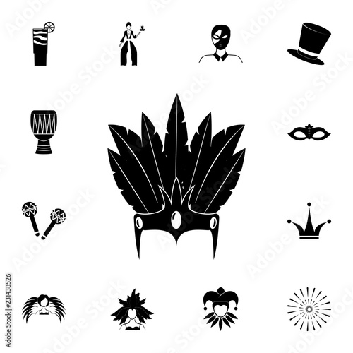 Diadem with feathers icon. Detailed set of carnival masks icons. Premium quality graphic design icon. One of the collection icons for websites, web design, mobile app