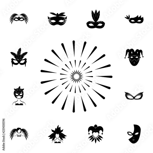 firework icon. Detailed set of carnival masks icons. Premium quality graphic design icon. One of the collection icons for websites  web design  mobile app