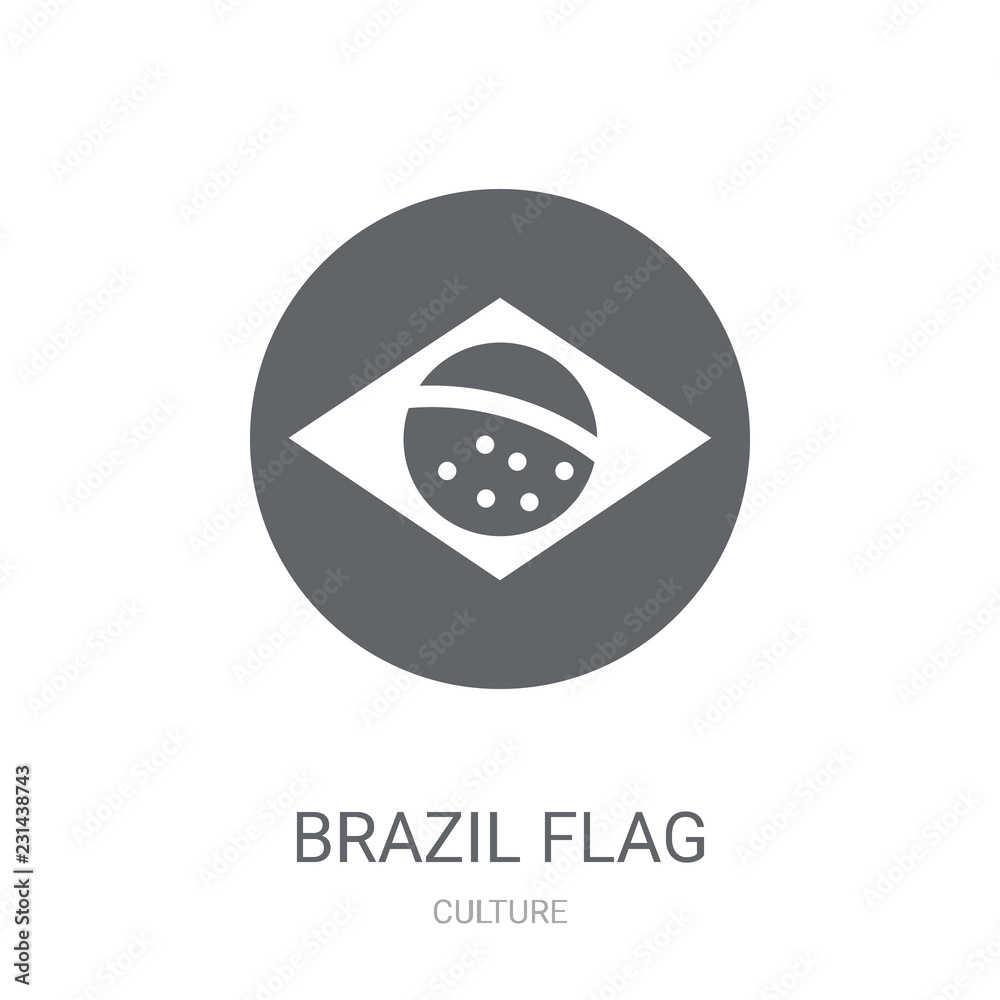 Brazil flag icon. Trendy Brazil flag logo concept on white background from  Culture collection Stock Vector