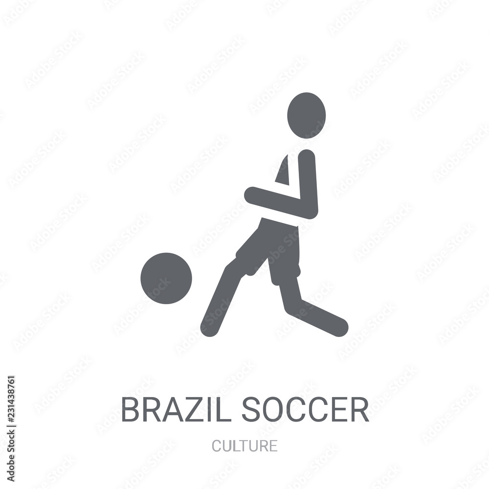 Brazil soccer player icon. Trendy Brazil soccer player logo